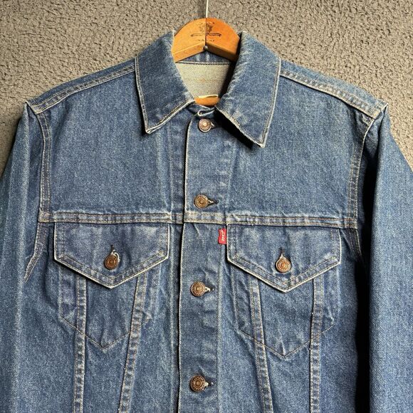 1971-1981 Levi’s Type 3 Little E Trucker's Jean Jacket 38 US Made 70505-0217 - Picture 2 of 11